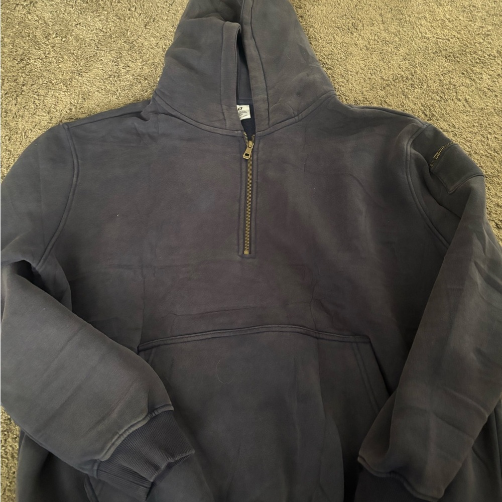 Navy Blue Half-Zip Hoodie